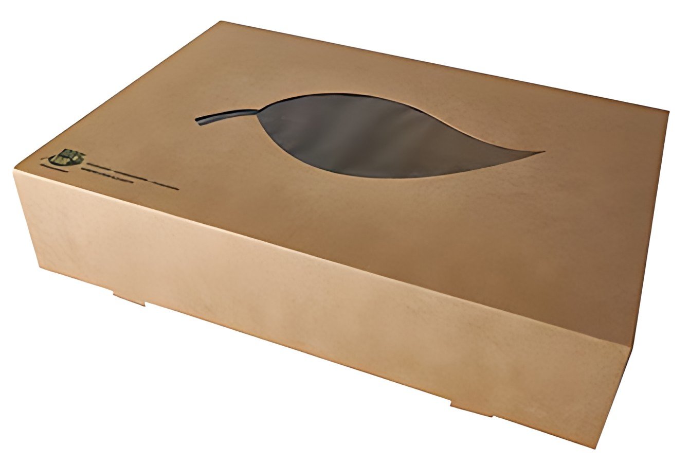 PAPSTAR Boîte de traiteur "pure", 357 x 247 x 80 mm, marron