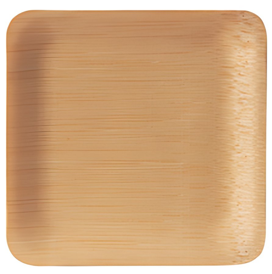 PAPSTAR Assiette fingerfood en bambou "pure", carré, par 10