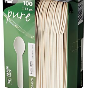 PAPSTAR Cuillère à café en papier "pure", blanc