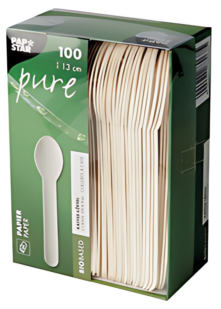 PAPSTAR Cuillère à café en papier "pure", blanc