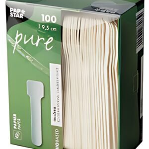 PAPSTAR Cuillère à glace en papier "pure", blanc