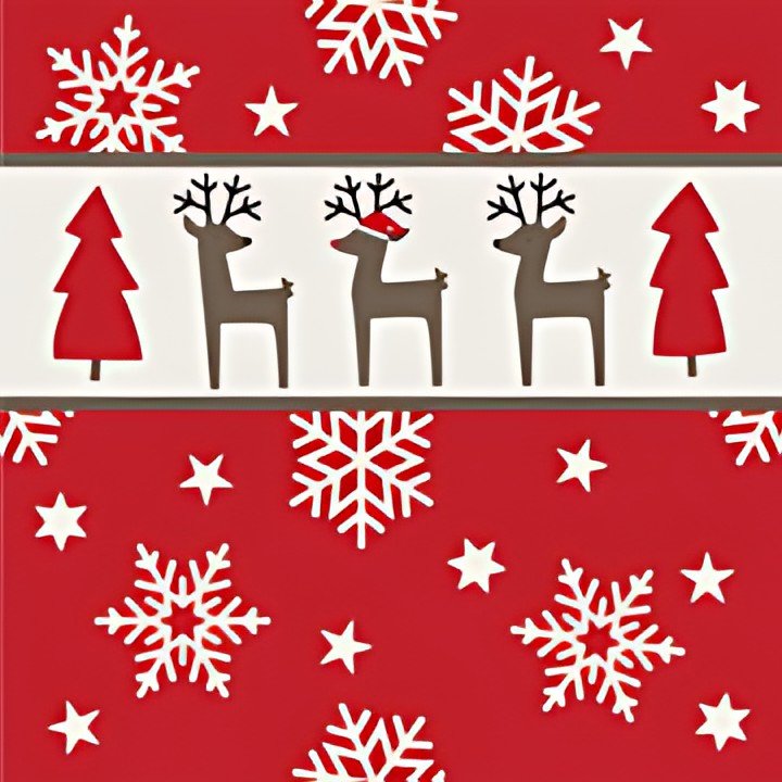 PAPSTAR Serviette à motif de Noël "Rudi"