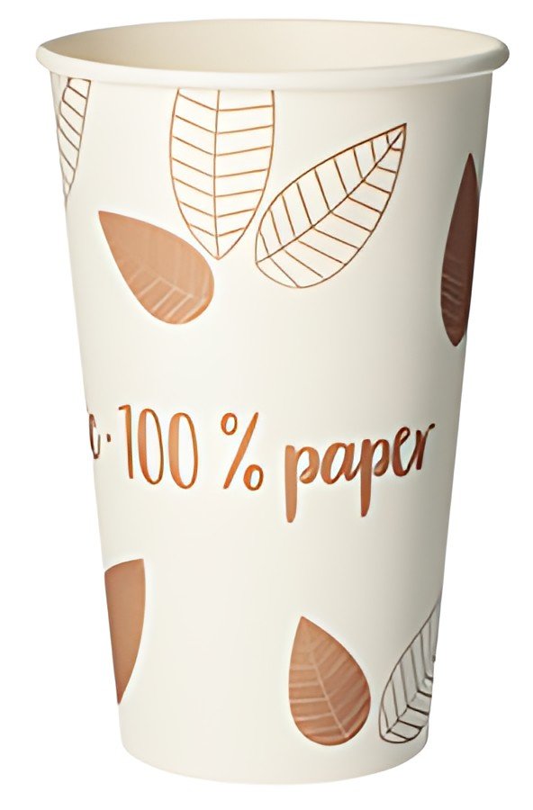 PAPSTAR Gobelet en carton "pure" ZERO, 0,3 l, beige/vert