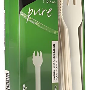 PAPSTAR Fourchette à gâteau en papier "pure", blanc