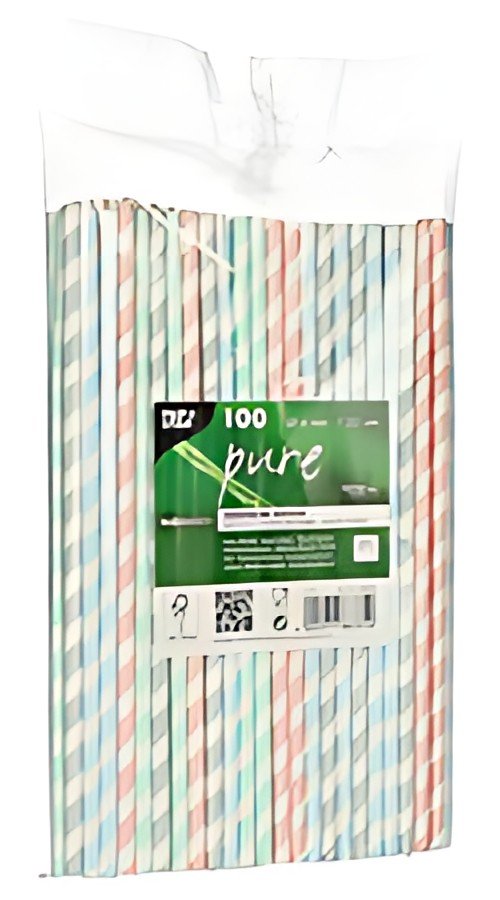PAPSTAR Paille en papier "Stripes", couleurs assorties