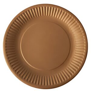 PAPSTAR Assiette en carton "pure", rond, 230 mm, marron