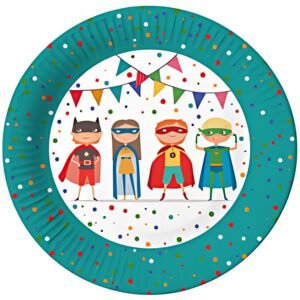 PAPSTAR Assiette en carton "Super héros", rond, 230 mm