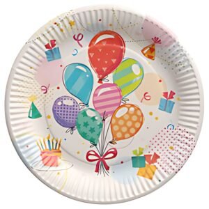 PAPSTAR Assiette en carton "Fête", rond, 230 mm