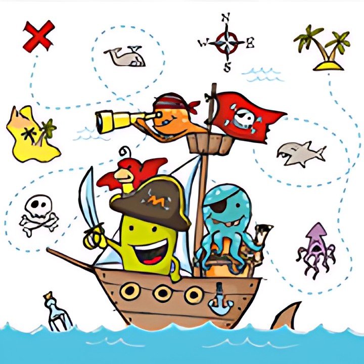 PAPSTAR Serviette à motif "Pirates", 330 x 330 mm