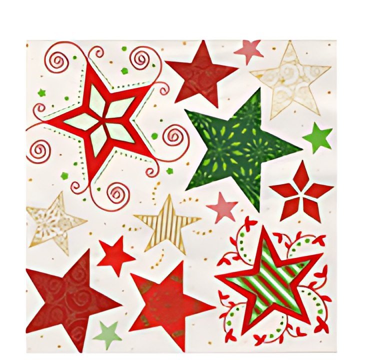 PAPSTAR Serviette à motif de Noël "Heavenly Stars", blanc