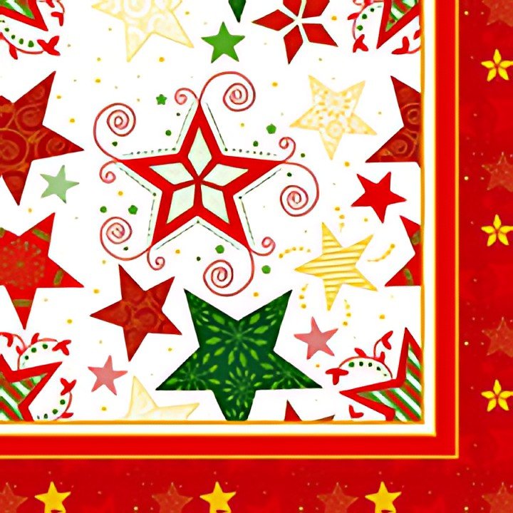 PAPSTAR Serviette à motif de Noël "Heavenly Stars", blanc