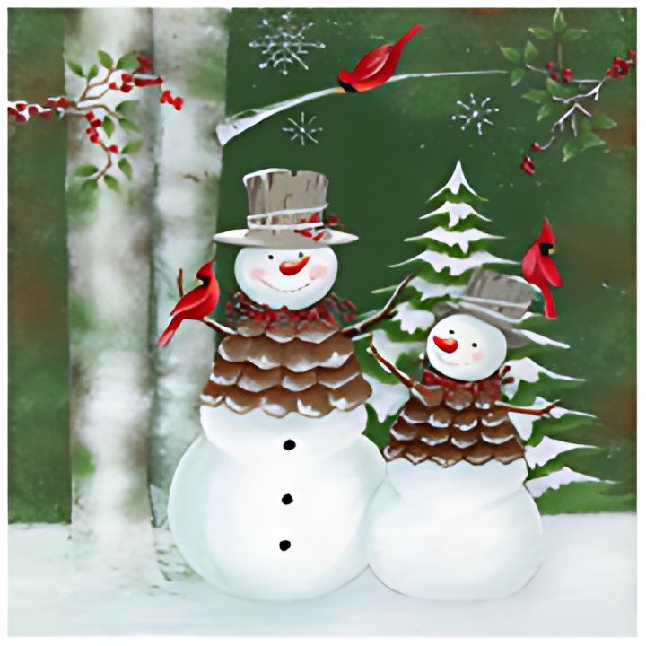 PAPSTAR Serviette à motif de Noël "Forest Snowmen"