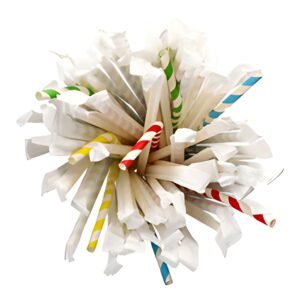 PAPSTAR Paille en papier "Stripes", couleurs assorties