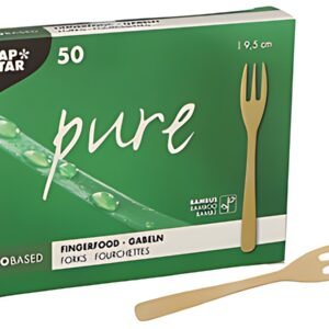 PAPSTAR Fourchette Fingerfood "pure", 95 mm, naturel