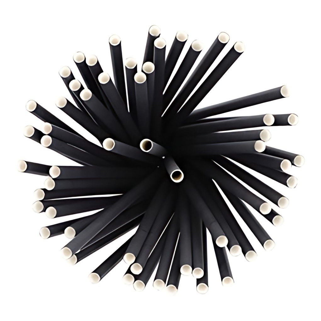PAPSTAR Paille en papier "pure", 250 mm, noir