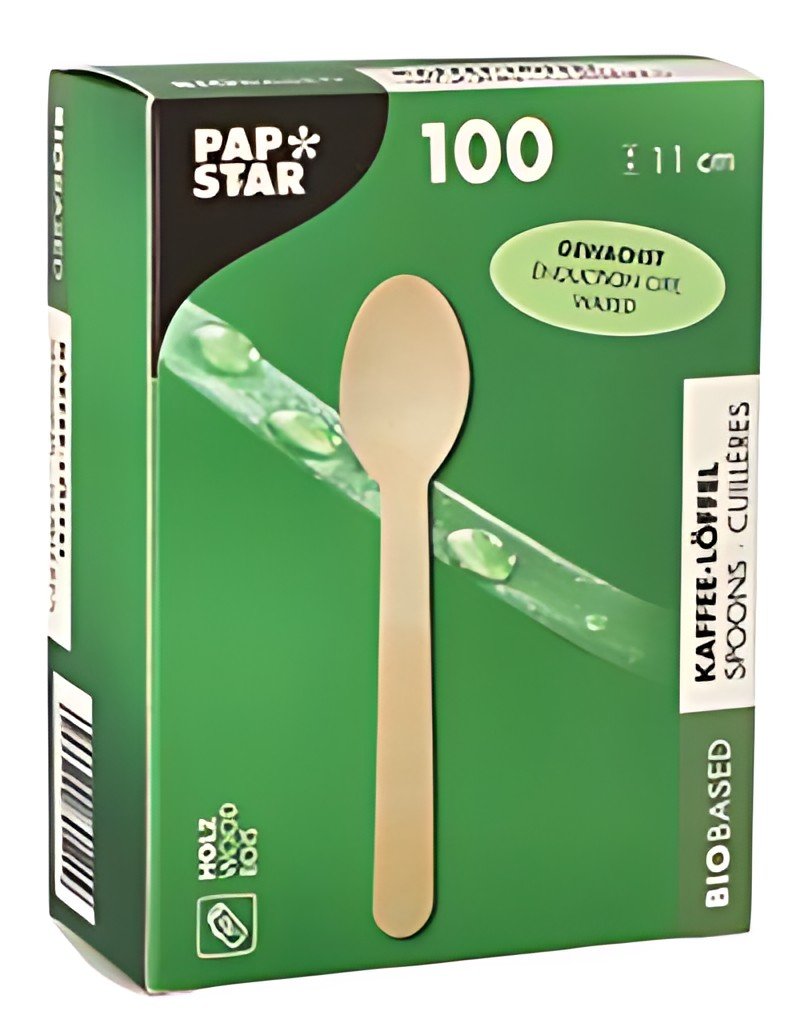 PAPSTAR Cuiller à café en bois "pure", cirée