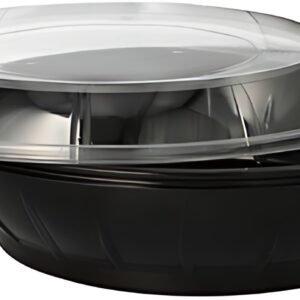 STARPAK Bol à salade avec couvercle, PET, 1.000 ml, noir