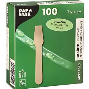 PAPSTAR Cuiller à glace en bois "pure", cirée