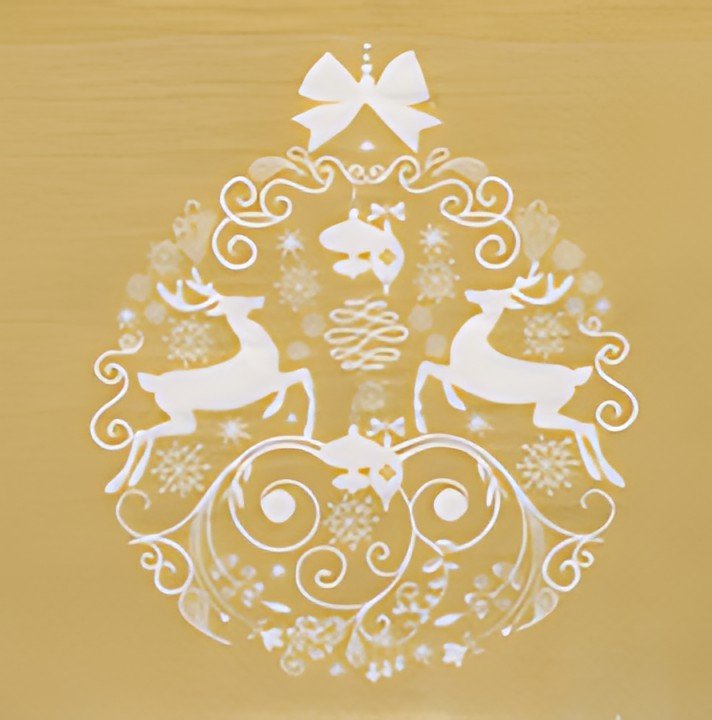 PAPSTAR Serviette à motif de Noël "Deers Couple", or