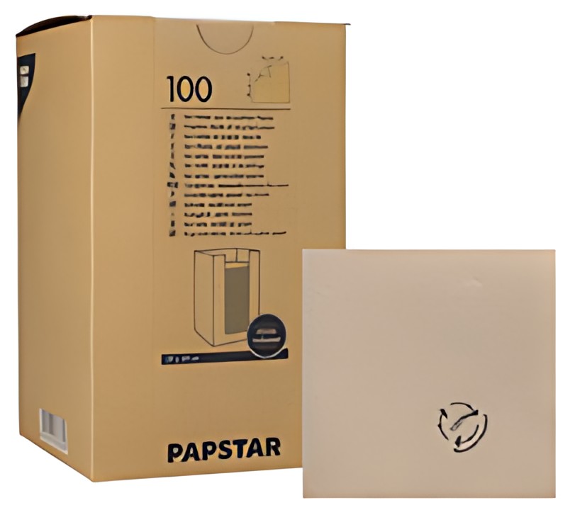 PAPSTAR Serviette cocktail "PUNTO", 200 x 200 mm, naturel