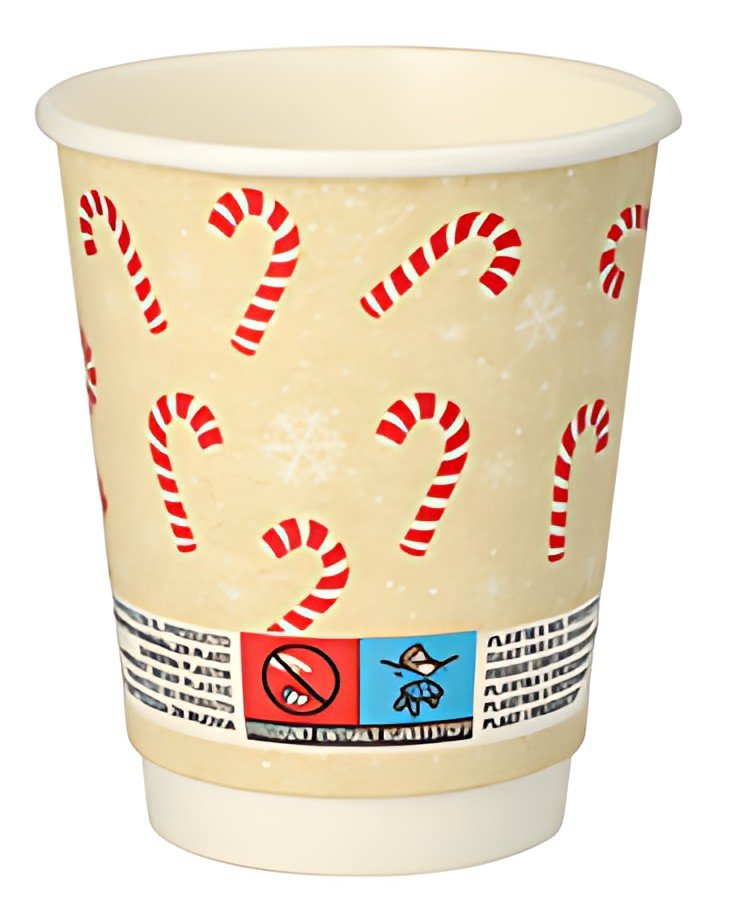 PAPSTAR Gobelet en carton "Candy Canes", 0,2 l