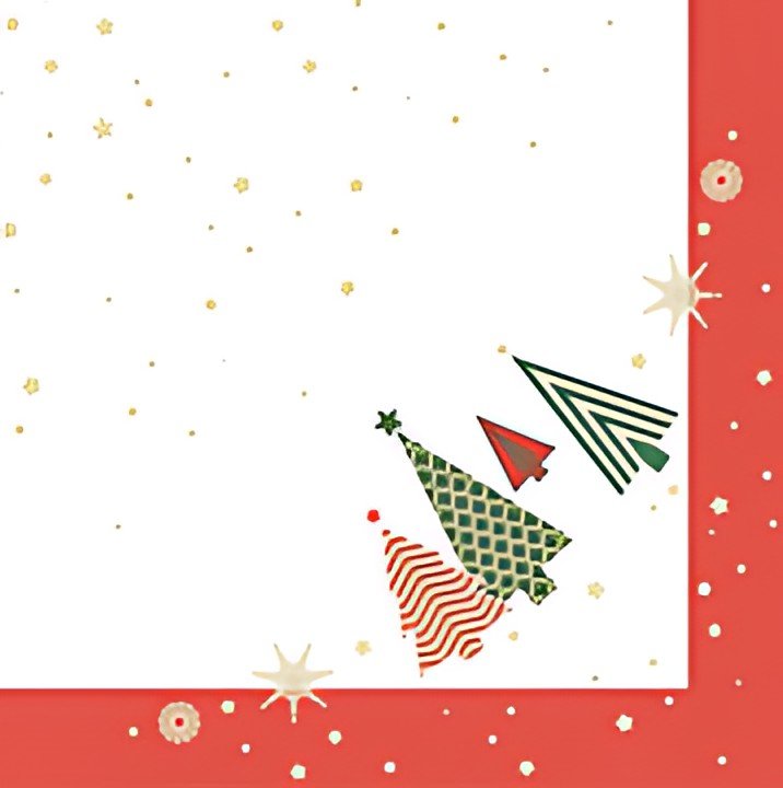 PAPSTAR Serviette à motif de Noël "Plain Christmas Trees"