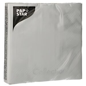 PAPSTAR Serviette de Noël, 330 x 330 mm, argent