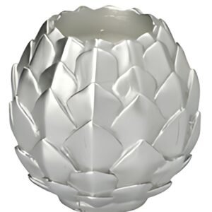 STARPAK Bougie sphérique "Pine Cone", argent