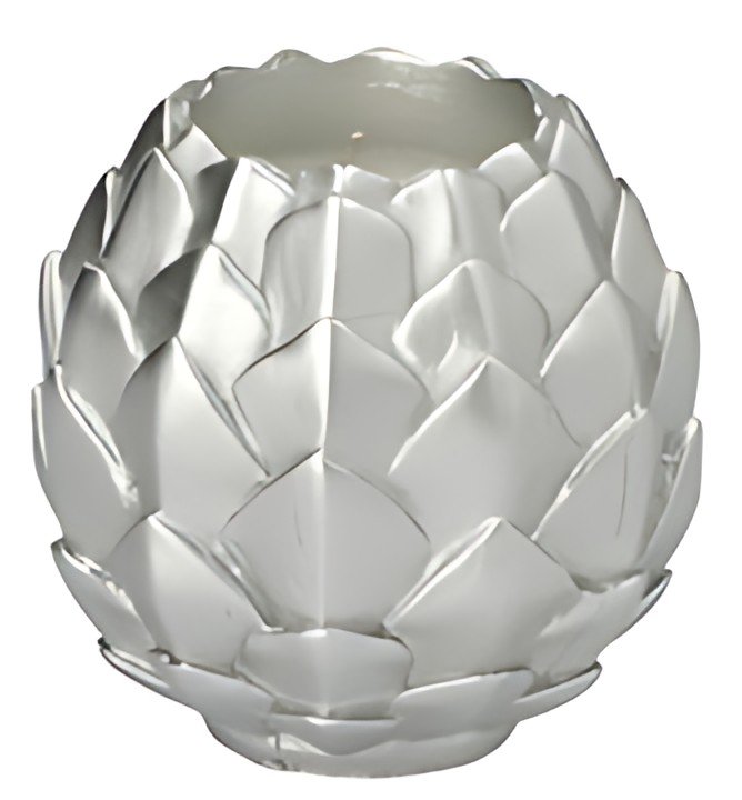 STARPAK Bougie sphérique "Pine Cone", argent