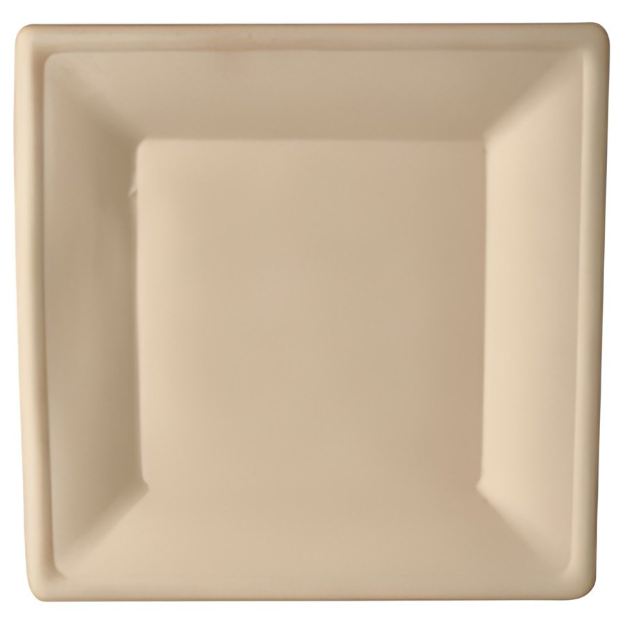 Assiettes PAPSTAR en canne à sucre "pure", carrées, 155 x 155 mm, 50 pièces