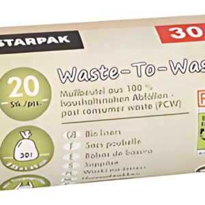 STARPAK Sac poubelle "Waste-to-Waste", 30 litres, marron