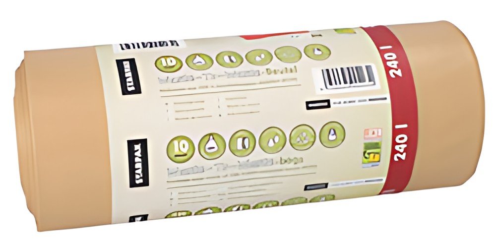 STARPAK Sac poubelle "Waste-to-Waste", 240 litres, marron