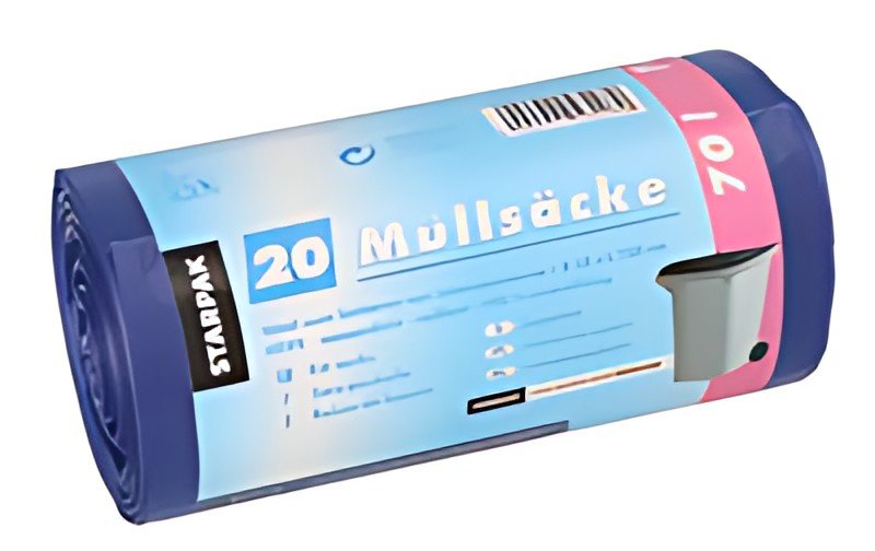 STARPAK Sac poubelle HDPE, 70 litres, bleu