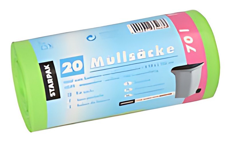 STARPAK Sac poubelle HDPE, 70 litres, vert