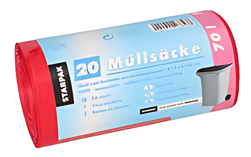STARPAK Sac poubelle HDPE, 70 litres, rouge