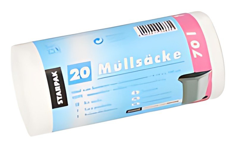 STARPAK Sac poubelle HDPE, 70 litres, blanc