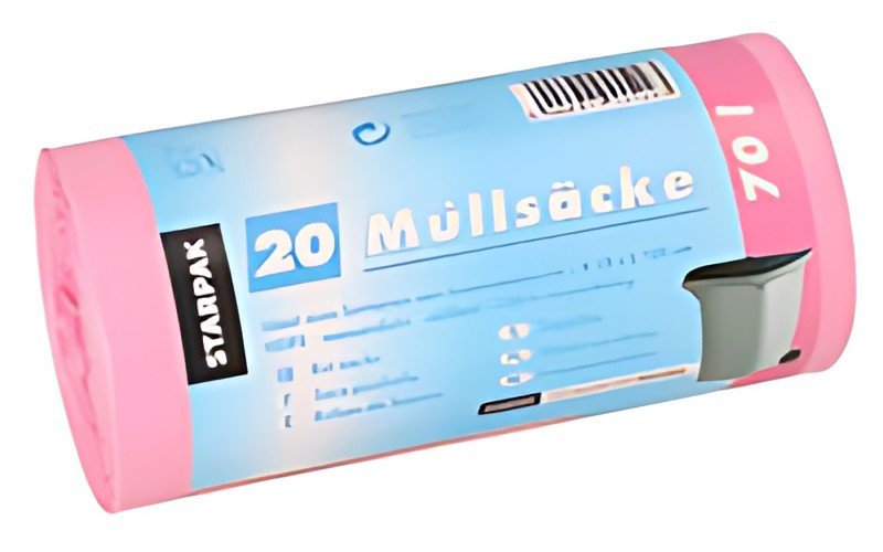 STARPAK Sac poubelle HDPE, 70 litres, pink