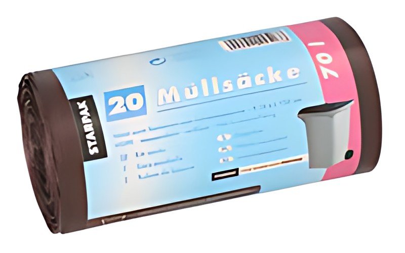 STARPAK Sac poubelle HDPE, 70 litres, marron