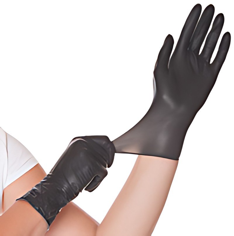 HYGOSTAR Gants latex "DIABLO", L, noir