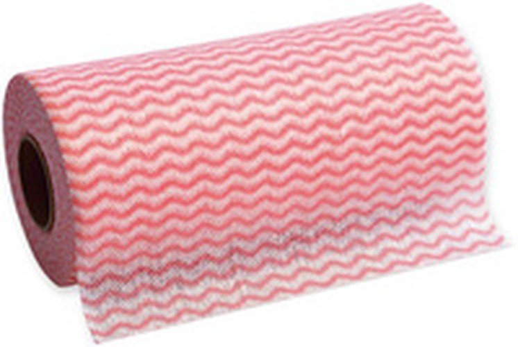 HYGOCLEAN Torchon & chiffon de nettoyage, sur rouleau, rouge