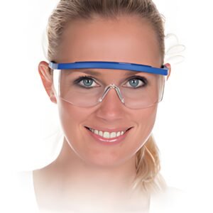 HYGOSTAR Lunettes de protection BLEU, verres transparents