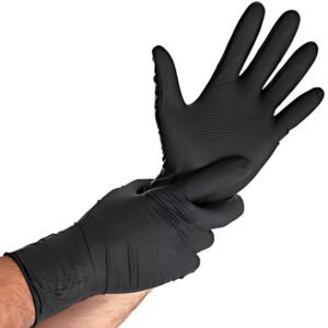 HYGOSTAR Gant en nitrile "POWER GRIP LONG", S, noir