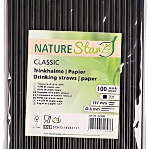 NATURE Star Paille en papier CLASSIC, 197 mm, noir