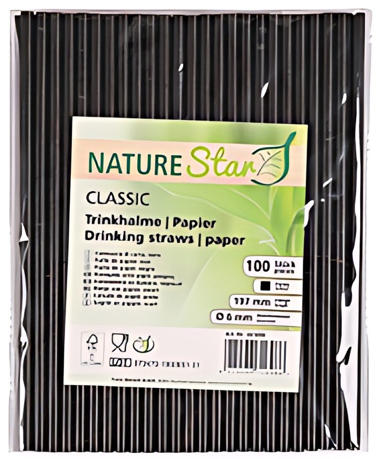 NATURE Star Paille en papier CLASSIC, 197 mm, noir
