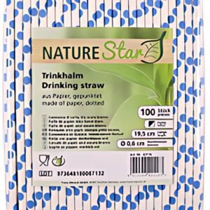 NATURE Star Paille en papier, 197 mm, bleu foncé/blanc