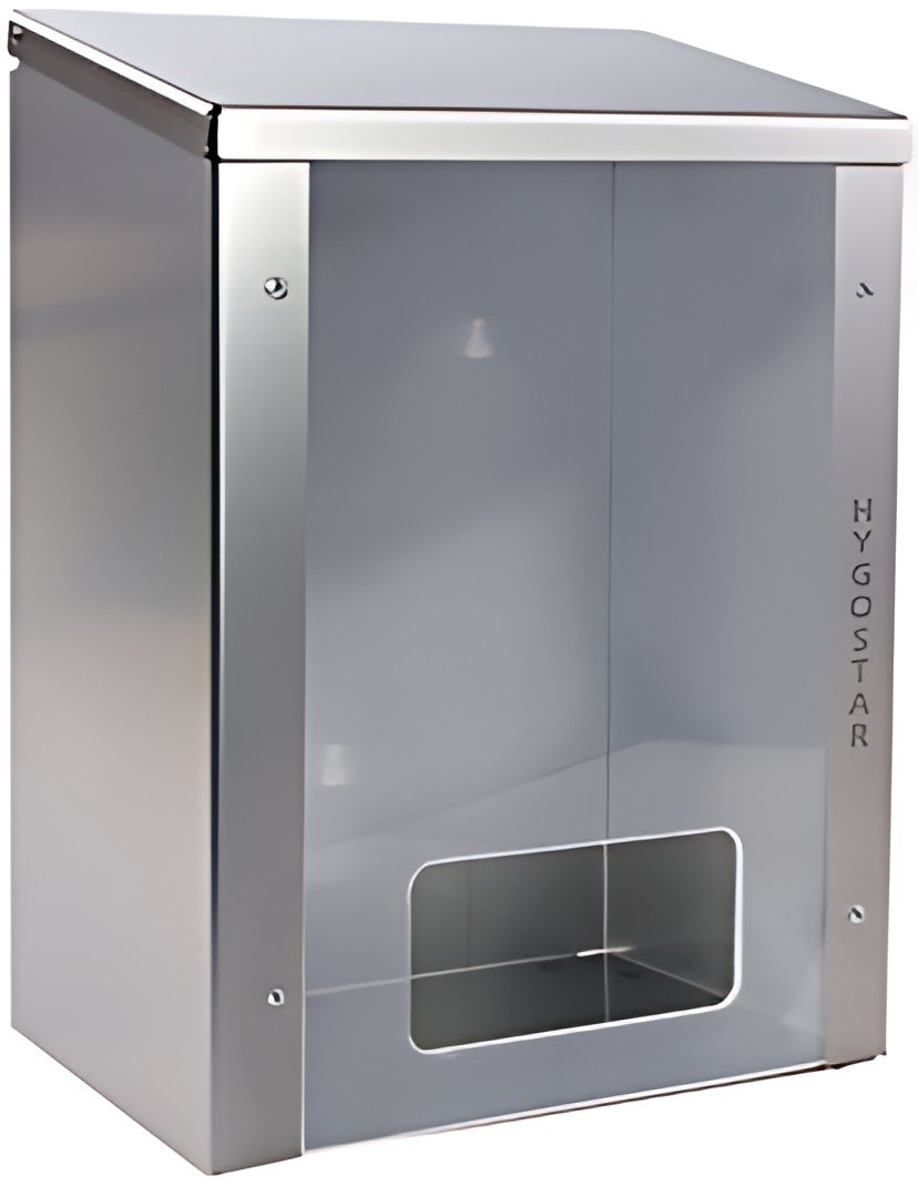 HYGOSTAR Distributeur acier inox, fenêtre plexi, argent