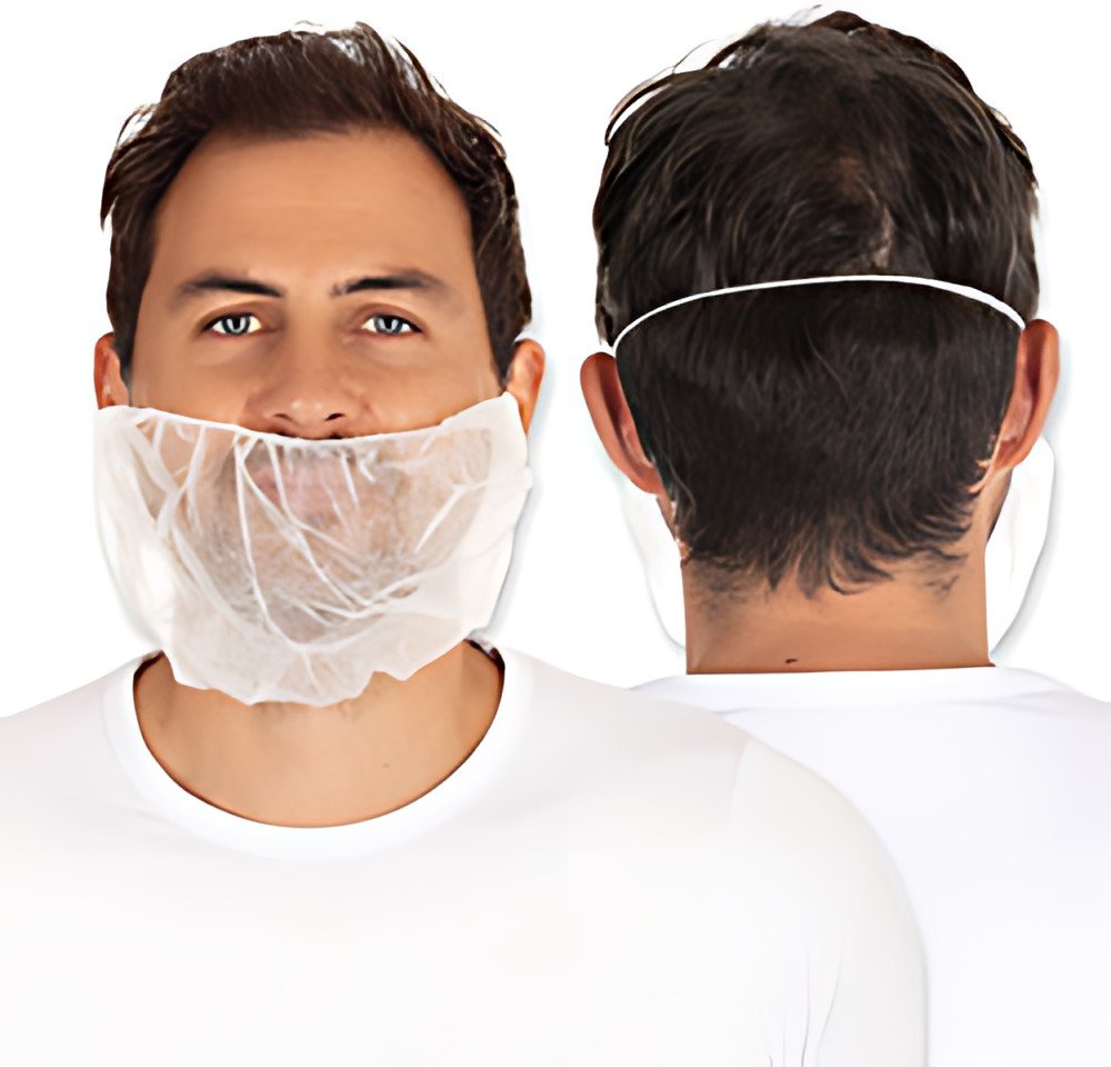 HYGOSTAR Couvre-barbe en PP non tissé, taille unique, blanc
