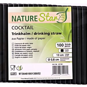 NATURE Star Paille en papier "Cocktail", 130 mm, noir