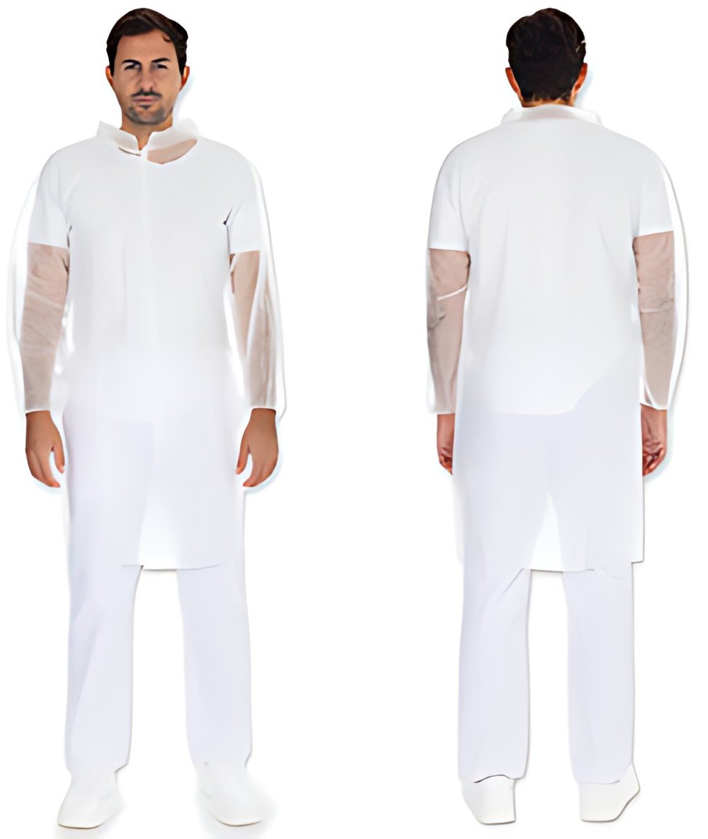 HYGONORM Blouse visiteur LIGHT avec boutons pression, blanc