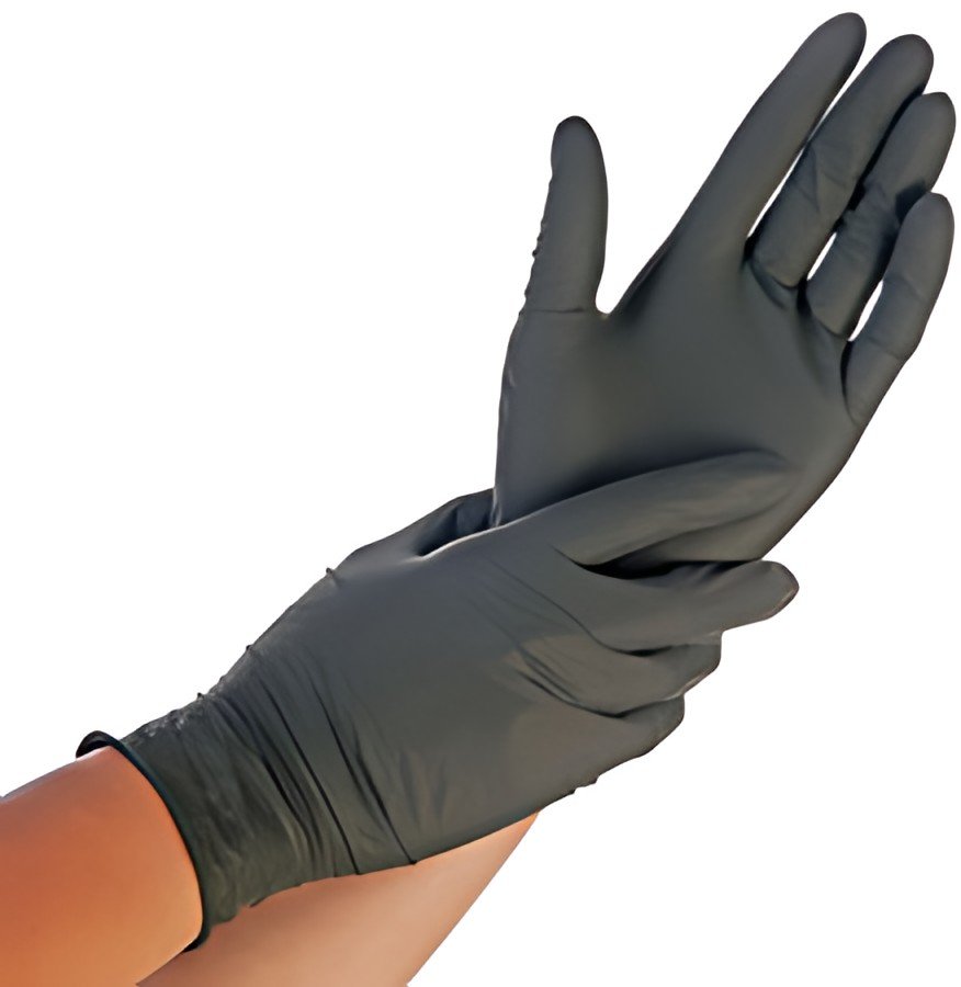 HYGONORM Gant nitrile SAFE FIT, M, sans poudre, noir